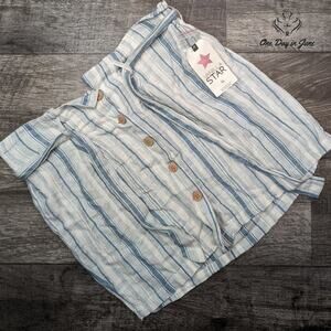 Vanilla Star Button Front Linen Skirt Size XL